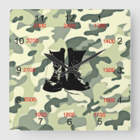 Boots & Camo Military Wall Clock