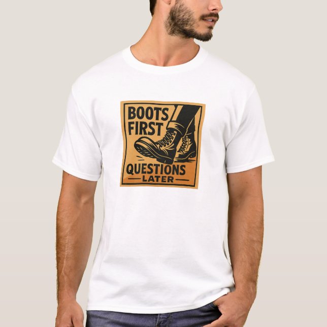 Boots First Bold Western Design T-Shirt (Vorderseite)