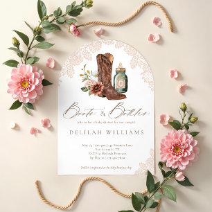 Boots & Flaschen Cowgirl Western Baby Shower Arch Einladung