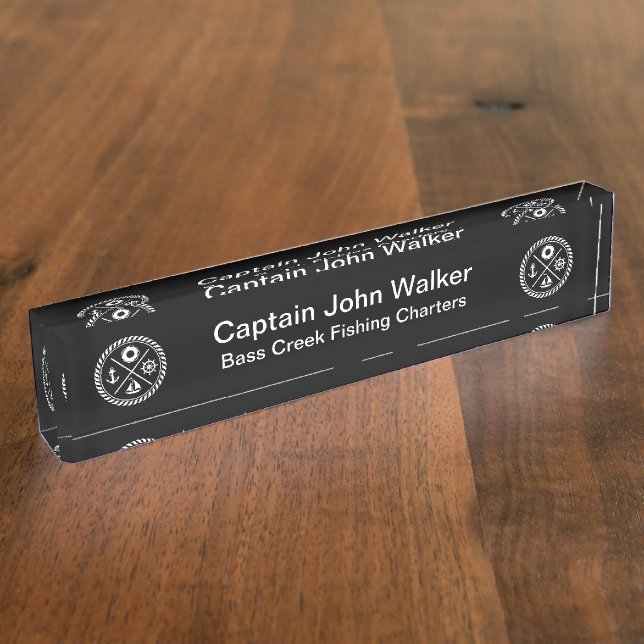 Boots-Kapitän Desk Name Plates Namensplakette (Seite)