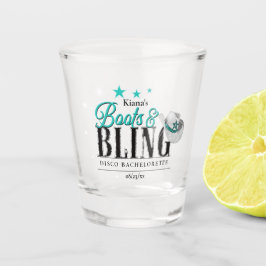 Boots 'n Bling Disco Bachelorette Aquamarin ID925 Schnapsglas
