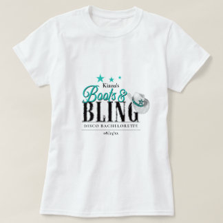 Boots 'n Bling Disco Bachelorette Aquamarin ID925 T-Shirt