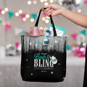 Boots 'n Bling Disco Junggesellinnenabschied Teal  Tasche