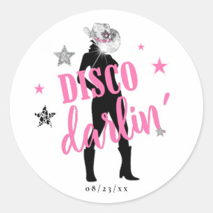 Boots 'n Bling Junggesellinnenabschied Disco Darli Runder Aufkleber