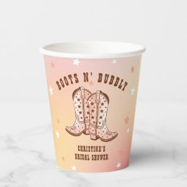 Boots N' Bubbly Cowboy Boots Hübsches Brautparty Pappbecher