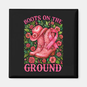 Boots on the Ground Breast Cancer Pink Warriors Magnet