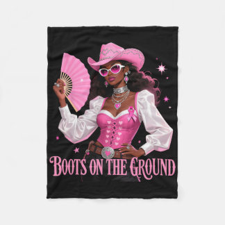 Boots on the Ground Pink Cowgirl Brustkrebs Wes Fleecedecke