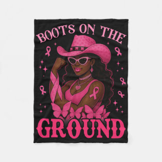 Boots on the Ground Pink Cowgirl Brustkrebs Wes Fleecedecke