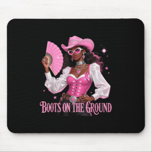 Boots on the Ground Pink Cowgirl Brustkrebs Wes Mousepad