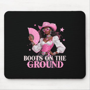Boots on the Ground Pink Cowgirl Brustkrebs Wes Mousepad