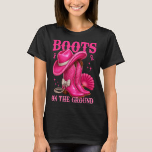 Boots on the Ground Pink Cowgirl Brustkrebs Wes T-Shirt