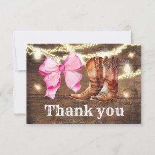Boots or Bows Genre Reveillez Party Carte de remer