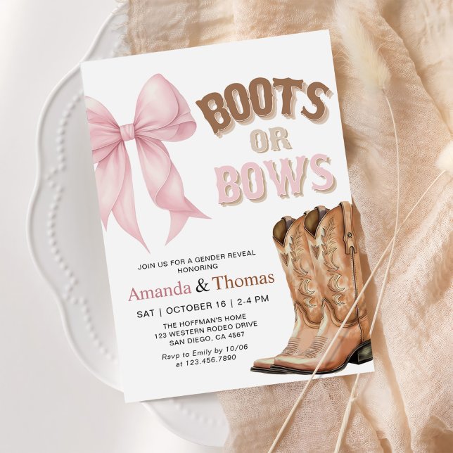 Boots or Bows Western Gender Reveal Einladung (Von Creator hochgeladen)