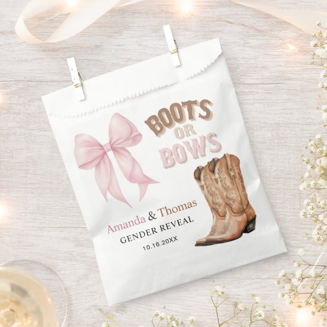 Boots or Bows Western Gender Reveal Geschenktütchen (Ausgeschnitten)