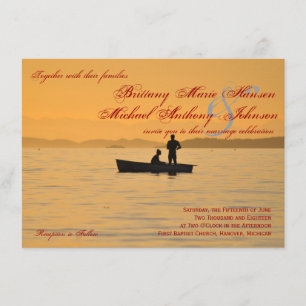 Boots-Silhouette-Couple See-Hochzeits-Einladungen Einladung