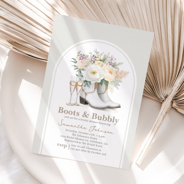 Boots und Bubbly Western Bridal Dusche Einladung (Von Creator hochgeladen)