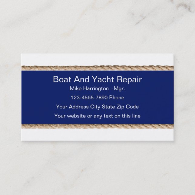 Boots-und Yacht-Reparatur-Visitenkarten Visitenkarte (Vorderseite)