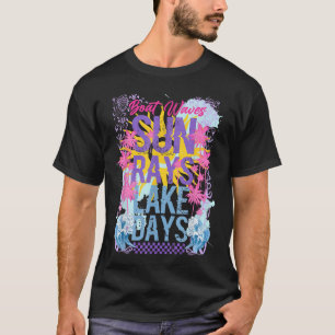 Boots Wellen Sonnenstrahlen Seetage Sommerferien H T-Shirt