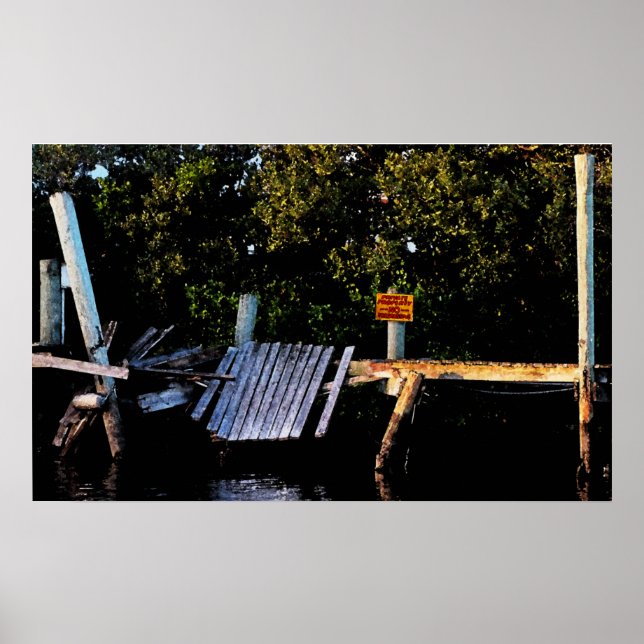 Bootsanleger mit Privateigentum Poster (Vorne)