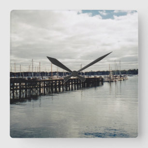Bootsanleger Quadratische Wanduhr