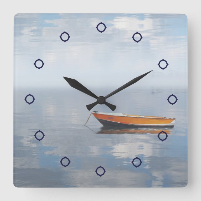 Bootsanlegestelle und Foto-Wandsperre Quadratische Wanduhr (Vorderseite)