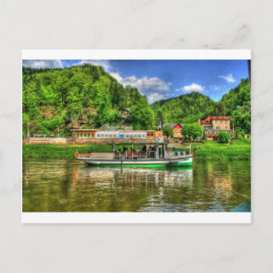 Bootsfahrt auf der Elbe Postkarte