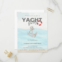 Bootsfahrt Geburtstagsparty Einladungspostkarte
