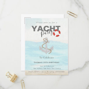 Bootsfahrt Geburtstagsparty Einladungspostkarte