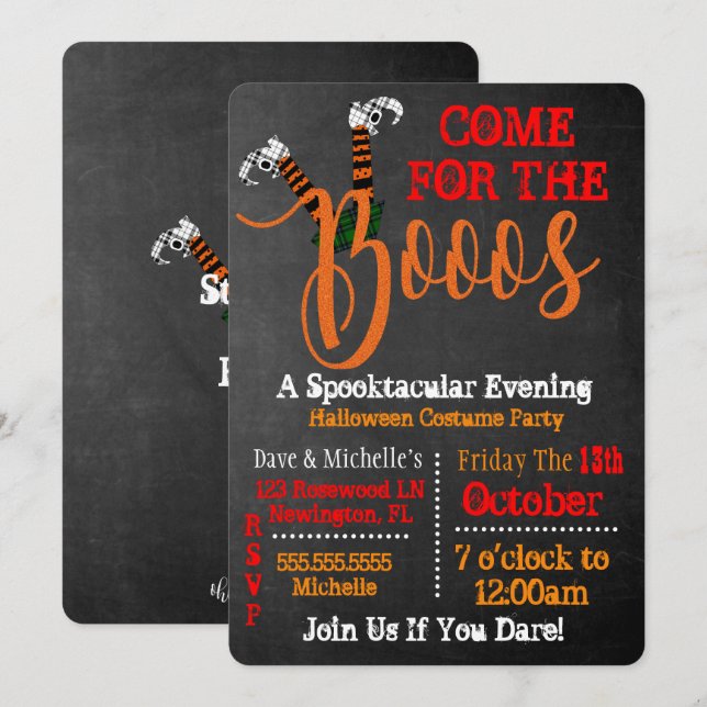 Bootsfahrt und Boo-Halloween-Party Einladung (Vorne/Hinten)