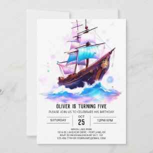 Bootsfarbe Fun Pirate Geburt Einladung