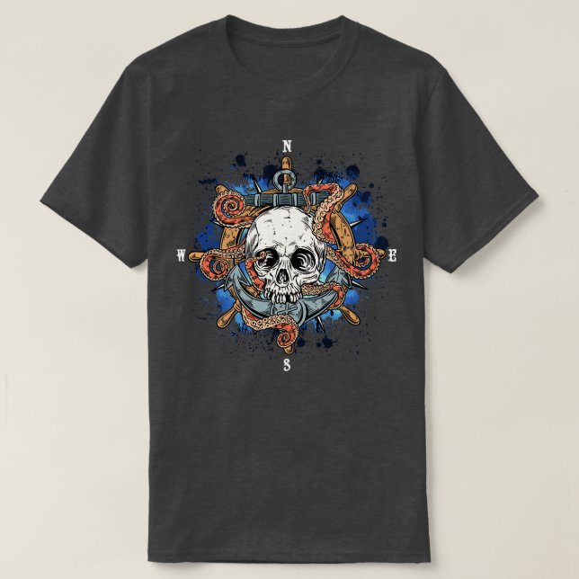 Bootsführer Compass Anchor T-Shirt (Design vorne)