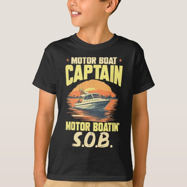 Bootsführer Motorboot Kapitän Motorboot T-Shirt (Vorderseite)