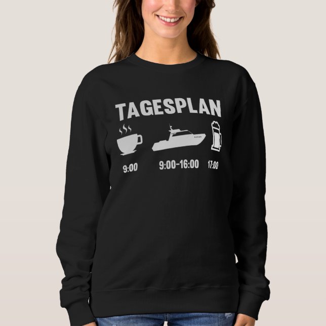 Bootsführer Rudder Daily Plan Schiffbier Sweatshirt (Vorderseite)