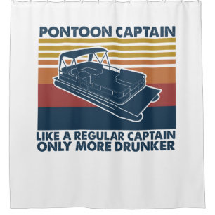 Bootsgeschenk Lustige Vintage-Pontoonboot-Gesche Duschvorhang