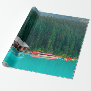 Bootshaus am Lake Louise im Banff National Park, Geschenkpapier