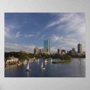 Bootshaus im Charles River in der Esplanade Poster