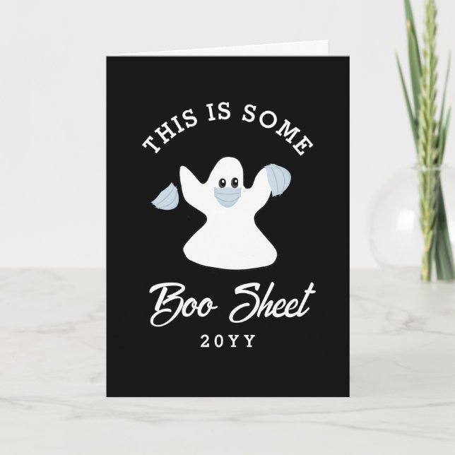 Bootsheet Funny Ghost Halloween Zitat Custom Karte (Vorderseite)