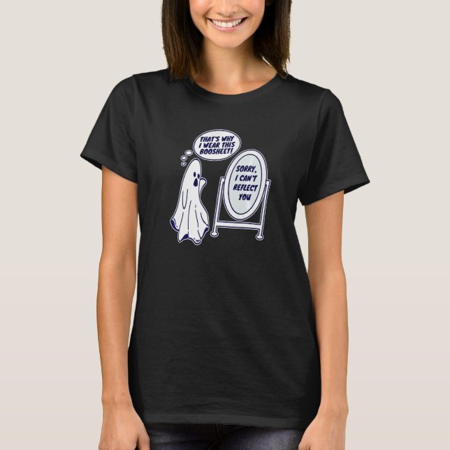 Bootsheet Grumpy Ghost Angry Spook Funny T-Shirt (Vorderseite)