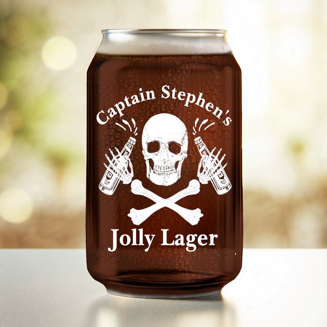 Bootskapitän Jolly Lager Custom Beer Pirate White Dosenglas (Von Creator hochgeladen)