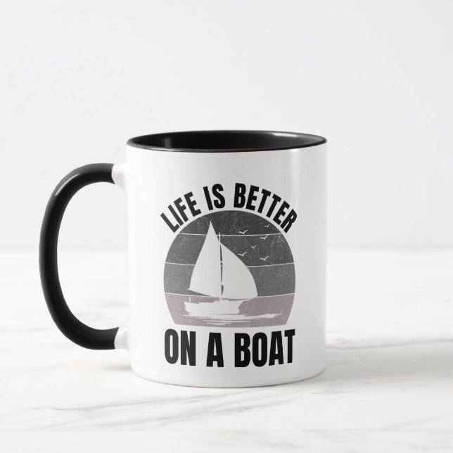 Bootsliebhaber Bootsfahrer Segeln Segler Segelboot Tasse (Links)