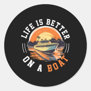 Bootsmann Leben Ist Besser Auf Einem Boot 1 Runder Aufkleber