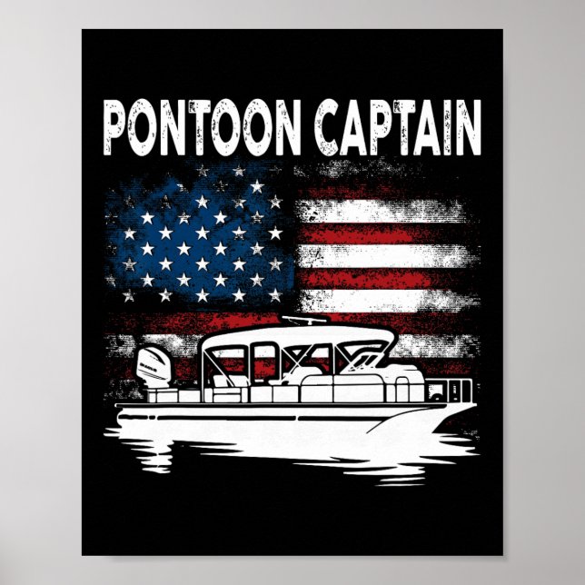Bootsmann Ponton Kapitän 4. Juli Pontonboot  Poster (Vorne)
