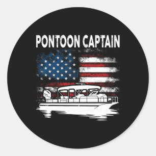 Bootsmann Ponton Kapitän 4. Juli Pontonboot Runder Aufkleber