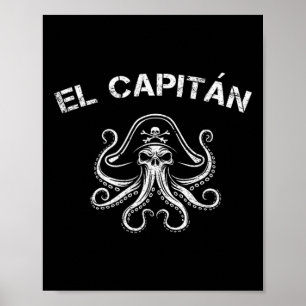 Bootsmann Ponton Oktopus Pirat Nautical Männer E Poster