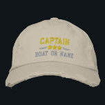 Bootsname Captain Nautical Stars Gold Silver Khaki Bestickte Baseballkappe<br><div class="desc">Segeln Sie stilvoll mit einem khaki personalisiert bestickten Hut mit Ihrem Captain Rank oder einem anderen Titel,  Ihrem Namen oder Boat Name und Sternen. Verschiedene Kappe- und Gewindelfarben zur Auswahl. Macht ein großartiges Geschenk für Väter Tag,  Mütter Tag oder jede Gelegenheit.</div>
