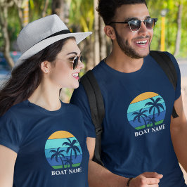 Bootsname Sun Palm Trees Blue T-Shirt