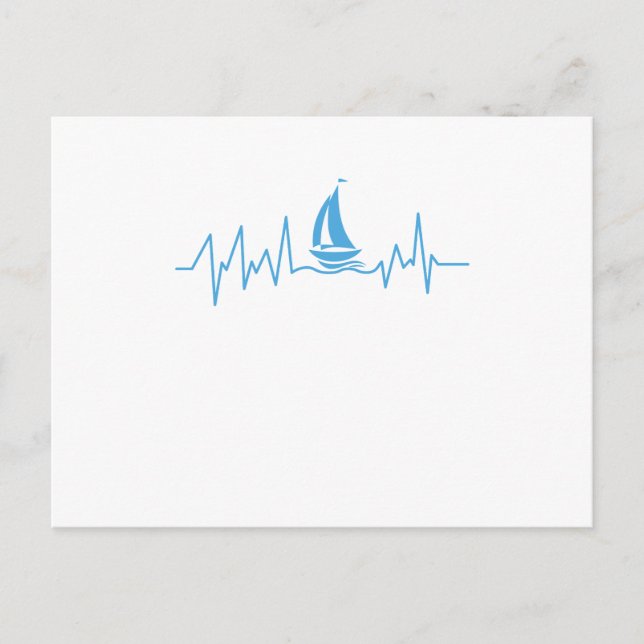 Bootssegelgeschenk Herzschlag Funny Sailboat Postkarte (Vorderseite)