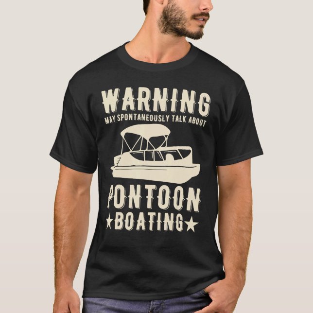 Bootssteg Pontoon Kapitän Papa Vater Motorboot T-Shirt (Vorderseite)