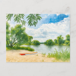 Bootsstrasse Aquarell havelland Feiertagspostkarte