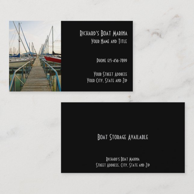 Bootverkauf Marina Business Card Visitenkarte (Vorne/Hinten)